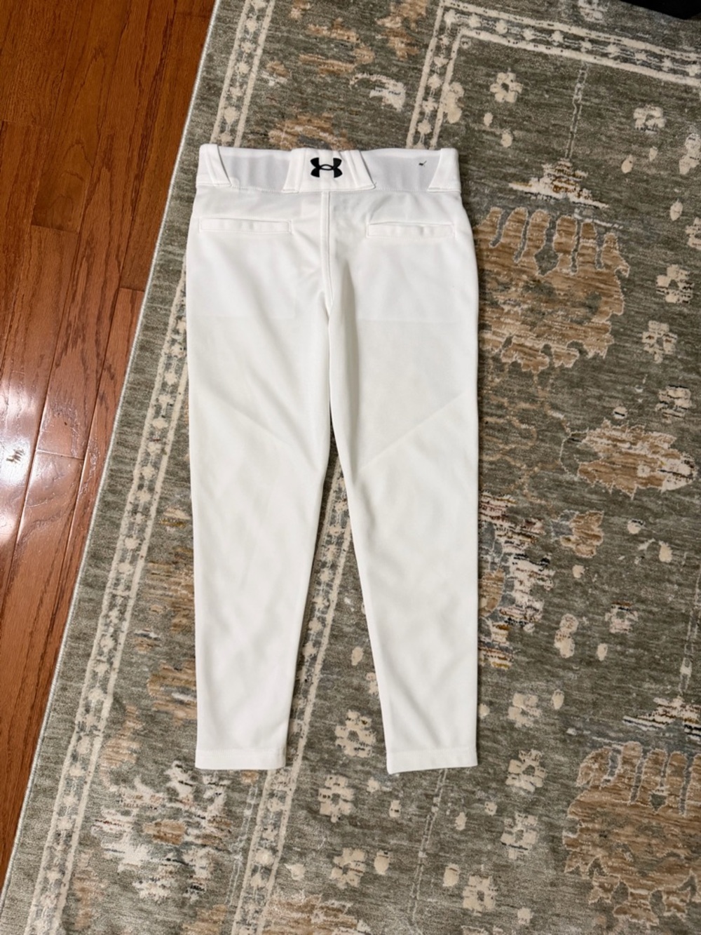 Under Armour Kids White Baseball Sweatpants with Black Logo - Picture 3 of 4